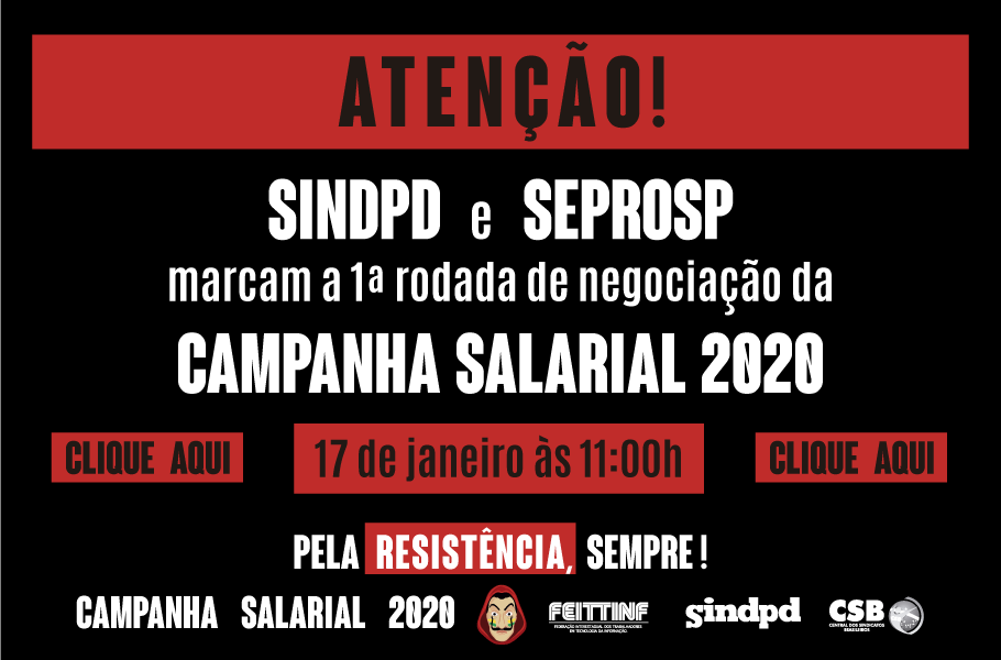Sindpd e Seprosp marcam a primeira rodada de negociação da Campanha Salarial 2020