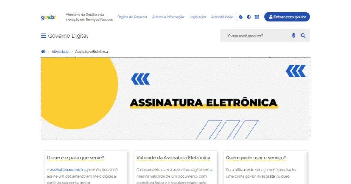 Nos primeiros seis meses de 2025, a assinatura digital do portal Gov.br foi acionada mais de 95 milhões de vezes.