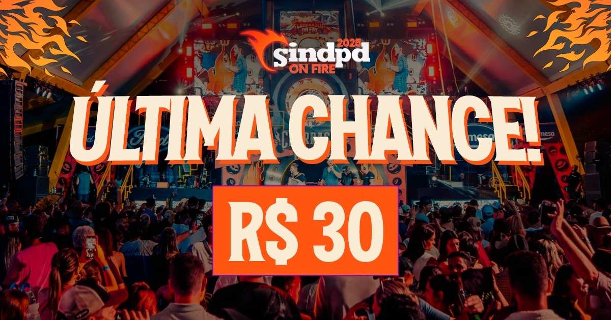 Última chance: ingressos a R$ 30 para o Sindpd On Fire acabam nesta sexta!